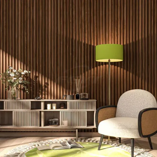 Luxury Round Slat Akupanle Wood Slat Acoustic Wall Panels